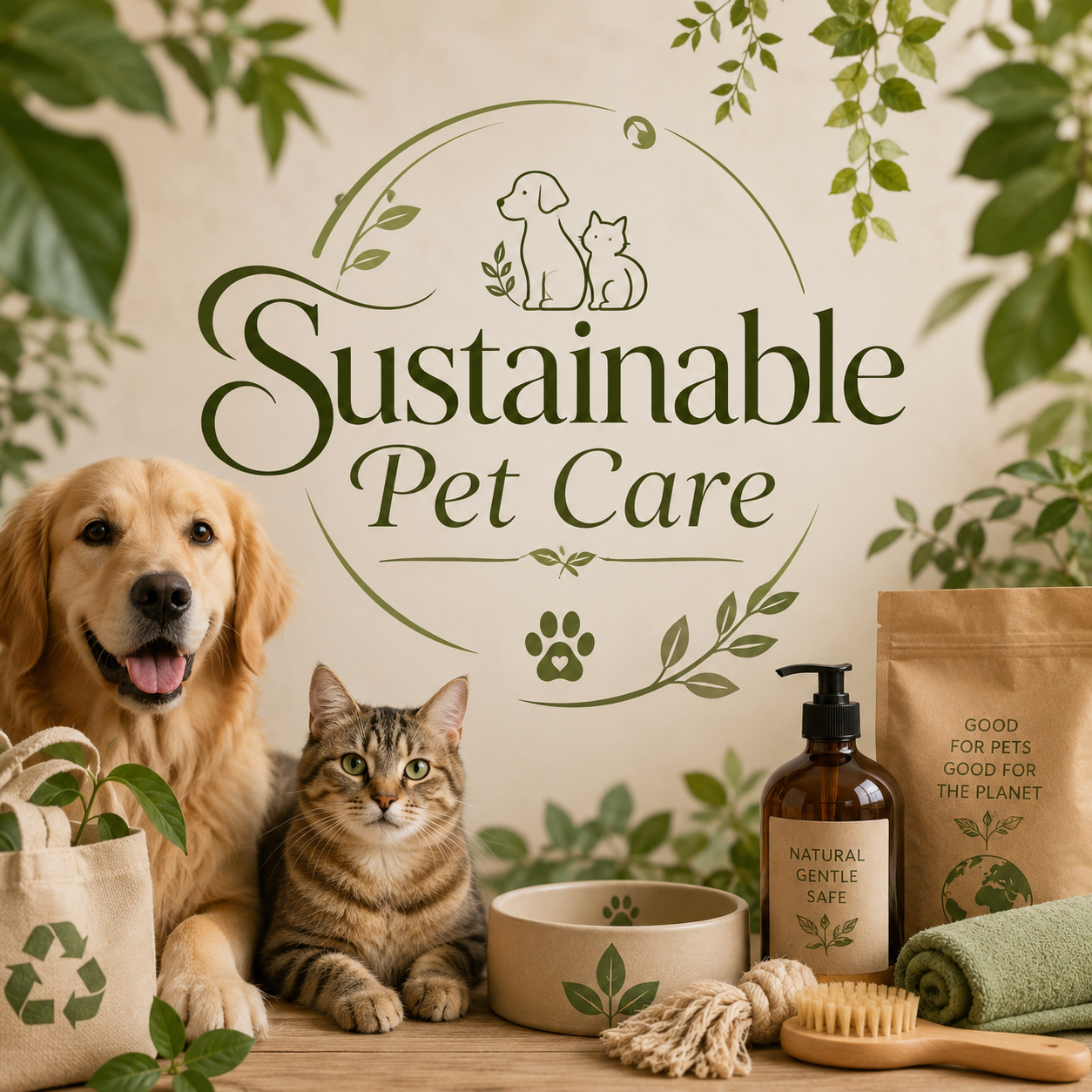 Sustainable Pet Care, Green pet lifestyle, Eco-conscious pet care, Eco-friendly pet ownership, Sustainable pet products